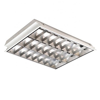 Anodized aluminum reflector T5 3x28W fluorescent fixture ceiling T-bar grid light